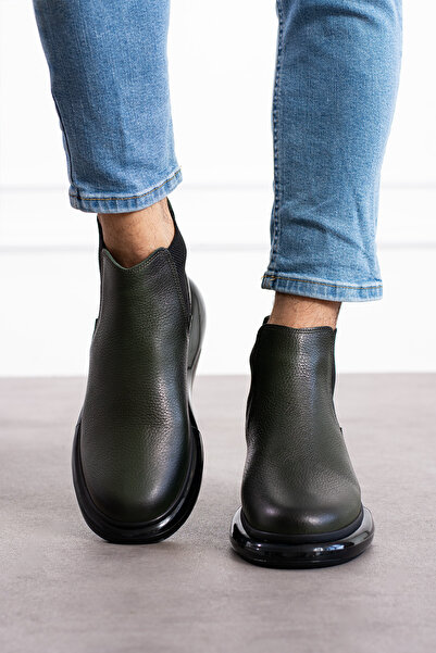 Safari Ayakkabı Ανδρικές γνήσιες δερμάτινες μπότες χακί Angeles Model