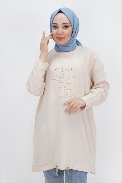 Puane Aerobin Fabric - Jacquard Patterned Hijab Tunic with Elastic Waist