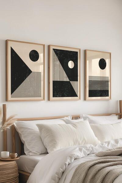 Postifull Set de pictură cu rame, 3 bucăți de rame din lemn și set de postere...