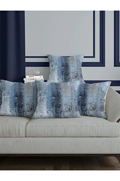 ALAMODECOR Океанський блакитний мармуровий візерунок, двосторонній принт, набір з 6 подушок, чохли для диванних подушок (6 ШТ.)