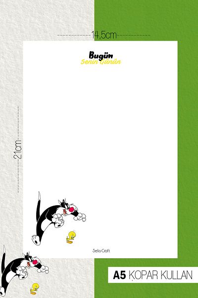 SelisCraft Tweety Sylvester Plain Notepad 01 Ημερολόγιο, Planner, Σημειωματάριο, Λίστα εκκρεμοτήτων, Σημειωματάριο, Ατζέντα