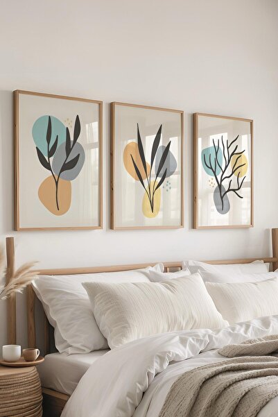 Postifull Set de picturi cu rame, 3 bucăți de rame din lemn și set de postere...