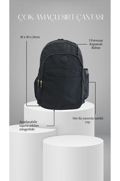 citycenterfashion Unisex School and College Backpack - Waterproof, with Laptop Pocket, Crinkle cty-lbn-104