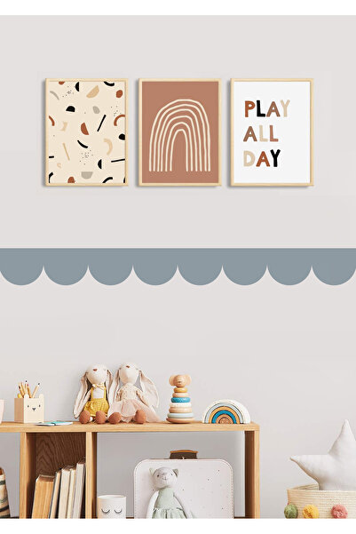 WALLHUMAN Bohem Tarz Dekoratif Dalgalı Duvar Şeridi ( 12x95cm 3 Adet)