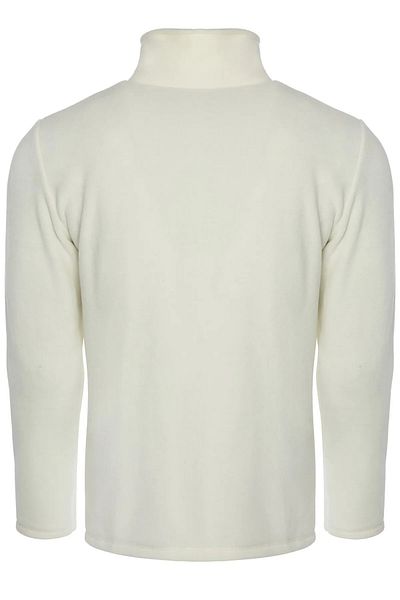 Butik Unisex White Fleece Standard Ζακέτα Fleece με 3 τσέπες με φερμουάρ