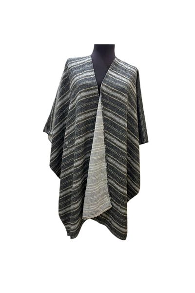 DNC Anthracite Thick Striped Poncho Fabric
