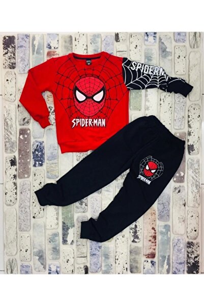 SPIDERMAN طقم مكون من قطعتين مطبوع عليه تصميم كومباك ساردون للأولاد باللون ال...