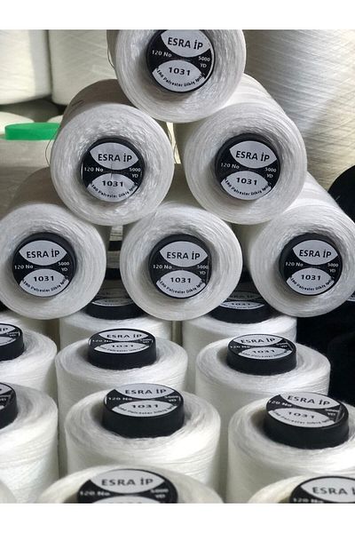 Esra White Polyester Sewing Thread Size 120 1 Piece