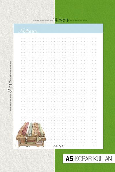 SelisCraft Bloc de note Tailor Dotted 02 Planificator zilnic, caiet, listă de activități, bloc de note, agendă