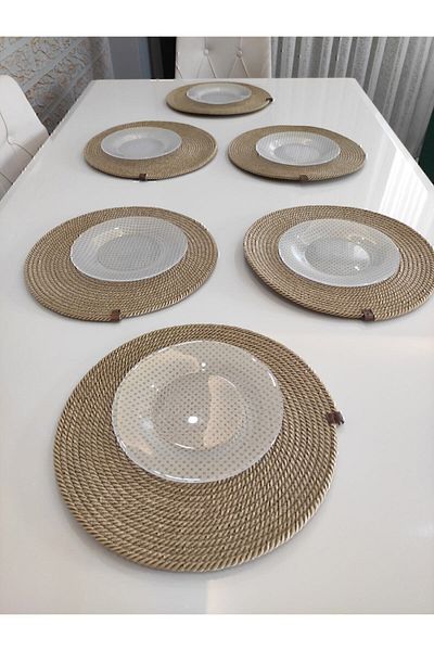 Wood Design Σετ 6 Πυρίμαχων American Service Runner Placemat Dowry - Διχτυωτό πιάτο