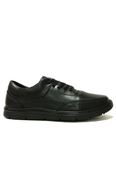 Polaris Black Lace-Up 5 Point Anatomical Comfort Shoes