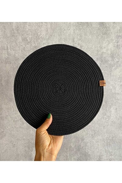 Black Underplate Wicker American Service Underplate Knitted Bamboo Quality Runner 6 Pieces Plate Coaster Handmade