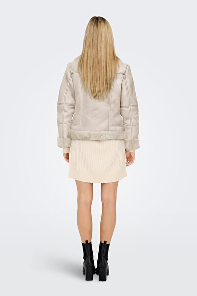 ONLY Onlagnete Oversize Faux Leather Jacket με επένδυση από γούνα ΕΠΕΞΕΡΓΑΣΜΕΝΟ ΔΕΡΜΑΤΙΝΟ ΜΠΟΥΦΑΝ 15260002