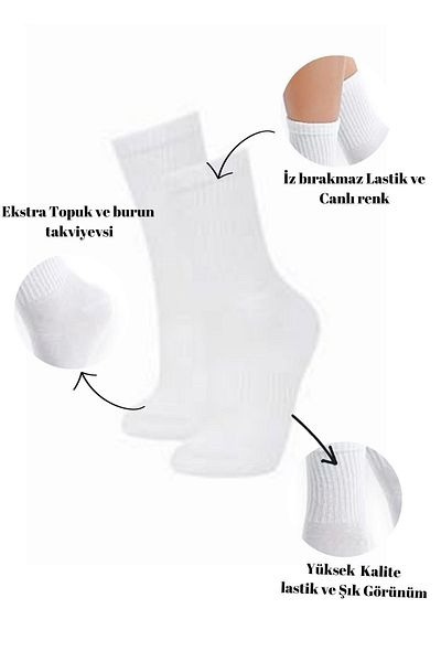 Premium Natural Socks Unisex Bamboo 3-Piece Socks Set - Plain White, Perfumed and Washable