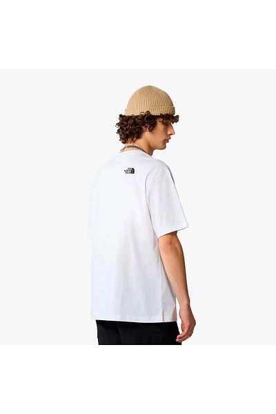 THE NORTH FACE Essential White Ανδρικό T-Shirt - Oversize, Simple Dome Design