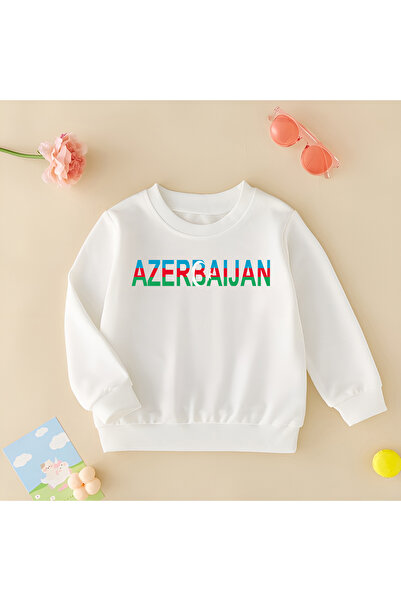CDA Love Azerbaijan Hanorac alb unisex pentru fetiță și băiețel