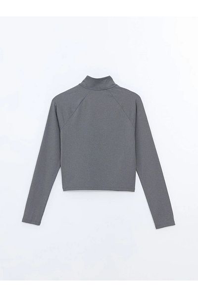 LC Waikiki XSIDE ACTIVE Anthracite Melange Stand Collar Γυναικείο αθλητικό μπλουζάκι