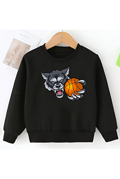 CDA سويت شيرت رياضي وولف للجنسين للفتيات والأولاد باللون الأسود