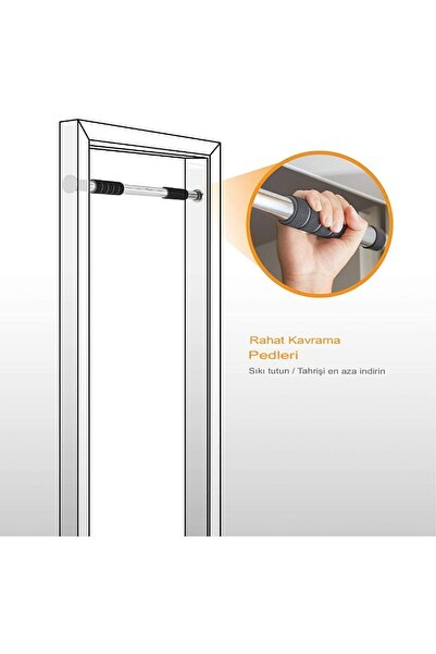 Reidan Barfiks Ve Şınav Barları 63-100 cm Koridor Kapı Barfiksi Barfix Aleti Çubuğu Çekme Barı Demiri Bar