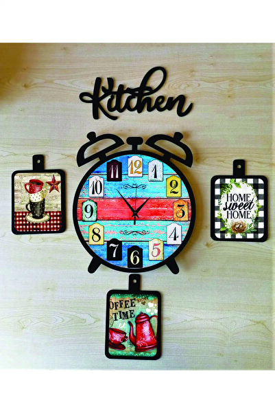 Bilge Lazer Bilge Ahşap Dekoratif Mutfak Saati (kitchen)