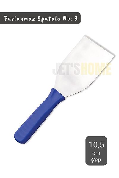 Jet's Home Pastry Cutter Stainless Steel Pastry Spatula Pizza Cutter with Blue Handle No:3 Diameter 10.5 cm