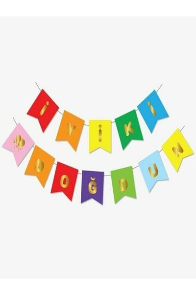CANSIN Colorful Gold Happy Birthday Gilded Banner