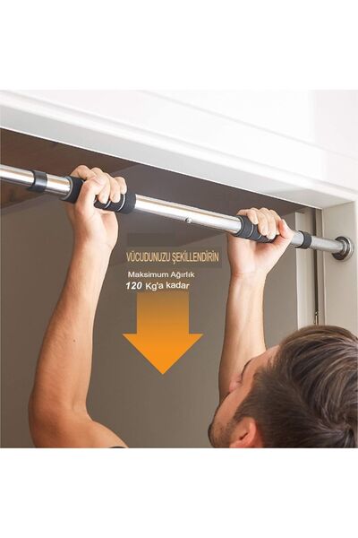 Tisul 63-100CM Krom Kapı Barı Koridor Barfiksi Barfix Spor Aleti Demiri Barfiks Çubuğu