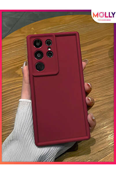 Molly Samsung Galaxy S24 ULTRA İçin Vişne Çürüğü Kenarları Kalın Pan Silikon ...