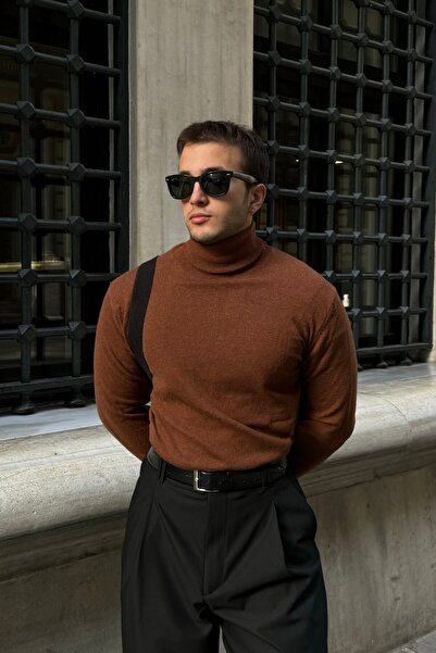 Livio Ferri سترة صوفية عادية للرجال بياقة مدورة كاملة