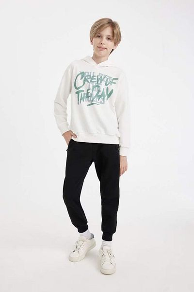 DeFacto Boy's Black Elastic Waist Leg Pocket Jogger School Sweatpants C7635A824Au