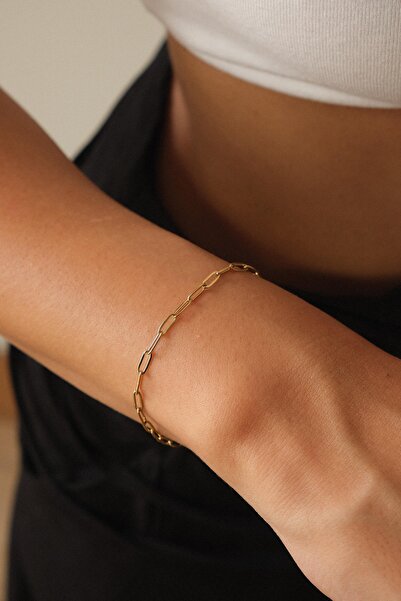 ByFlorya Jewelry Çelik Ataç Oval Halka Zincir Bileklik Günlük Kullanıma Uygun Kararmaz Kablo Zincir 2mm 17cm+4cm&21cm