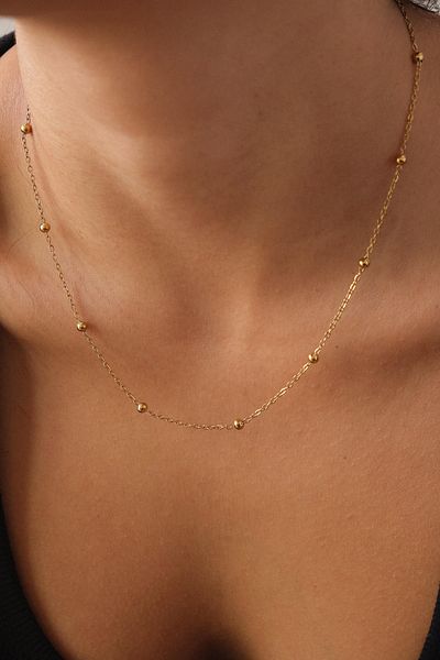 ByFlorya Jewelry Steel Bulk Thin Dorica Chain Necklace Thin Force Chain 1mm Elegant Minimal
