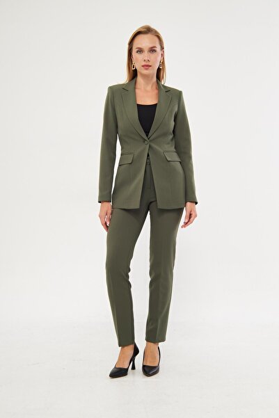 LOVELF Tek Düğme Klasik Takım Haki