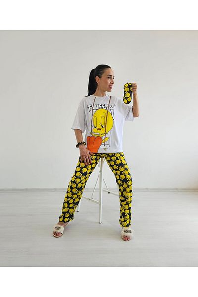 6 butik altı üstü butik Set pijamale Tweety cu picioare largi