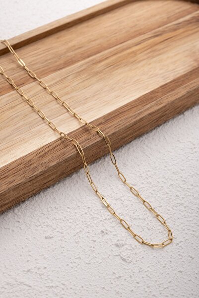 ByFlorya Jewelry Çelik Ataç Oval Halka Zincir Kolye Günlük Kullanıma Uygun Kararmaz Kablo Zincir Kolye 2mm