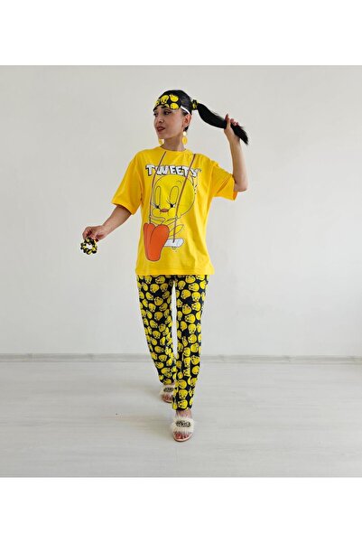 6 butik altı üstü butik Σετ Πιτζάμες Tweety με φαρδιά πόδια