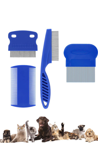 Baxters Blue Cat Dog Lice Comb Set - for Pet Cleaning and Pet Grooming