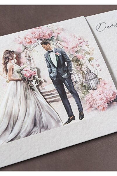 İKLİM DAVETİYE 50 Adet Düğün, Nişan, Nikah Davetiyesi, Baskı Hariçtir 171661