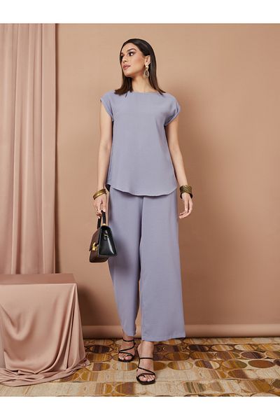 Styli Cap Sleeves Top & Wide Leg Trousers Under Abaya Set