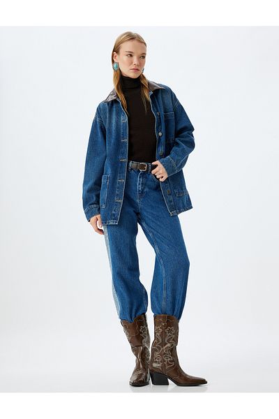 Koton Dunkle Indigo-Jacke für Damen – 5WAL50022MD