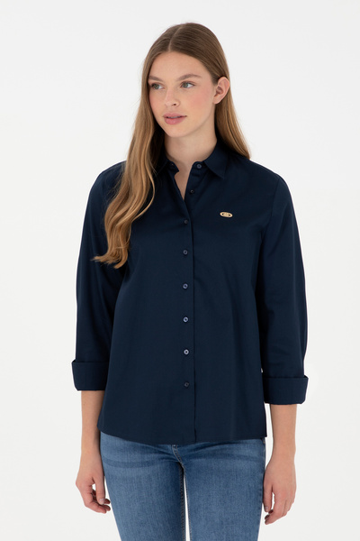 U.S. Polo Assn. Kadın Lacivert Uzun Kollu Gömlek 50297108-VR033