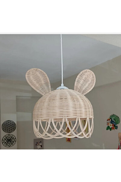 DEKORATTAN Rattan Bambu Hasır Tavşan Avize