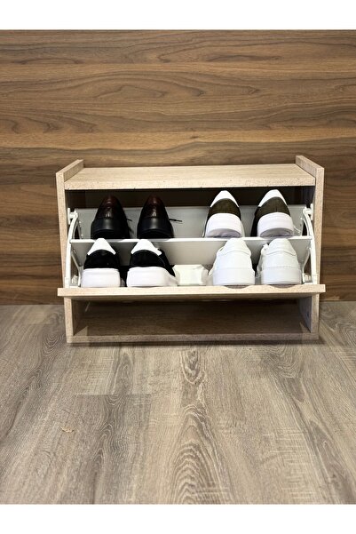 Home Düşer kapak Ayakkabılık Kayar Raflı Ayakkabılık  1 Bölmeli Ayakkabılık Traverten