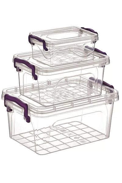 Rasanet 3-Piece Mini Rectangular Storage Container Royaleks-Çnk2075