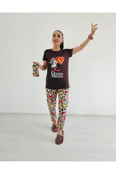 6 butik altı üstü butik Комплект пижама с чадър и шарки Мики Маус