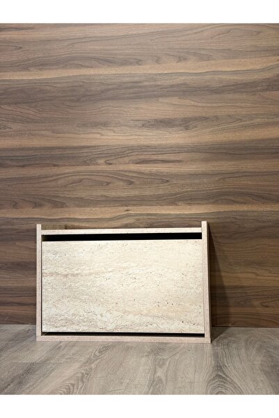 Home Düşer kapak Ayakkabılık Kayar Raflı Ayakkabılık  1 Bölmeli Ayakkabılık Traverten