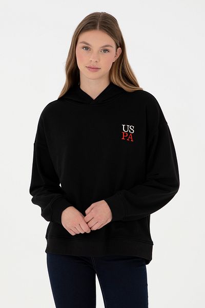 U.S. Polo Assn. Hanorac negru cu glugă pentru femei 50291265 -vr046