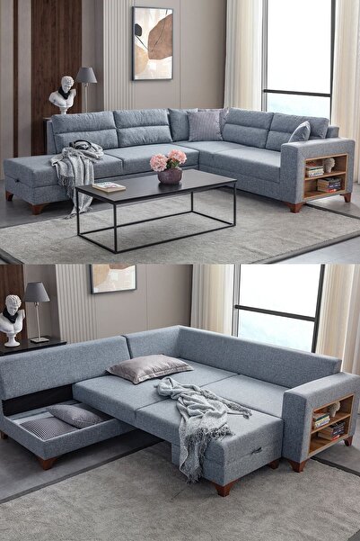 Eymense Tloft Köşe Koltuk Takımı Gri Sol Köşe