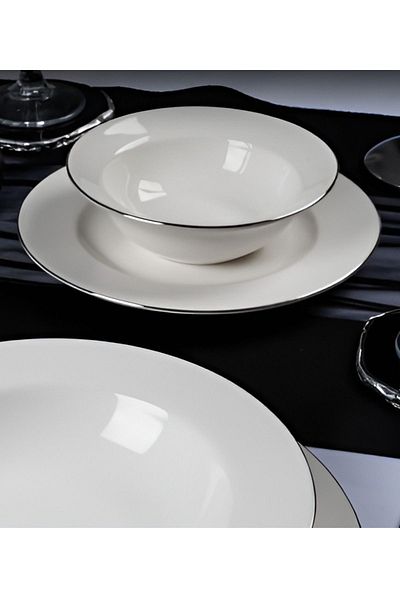 Eren Çini Seramiği Set of 6 Porcelain Cake and Gilt Cake - 21cm