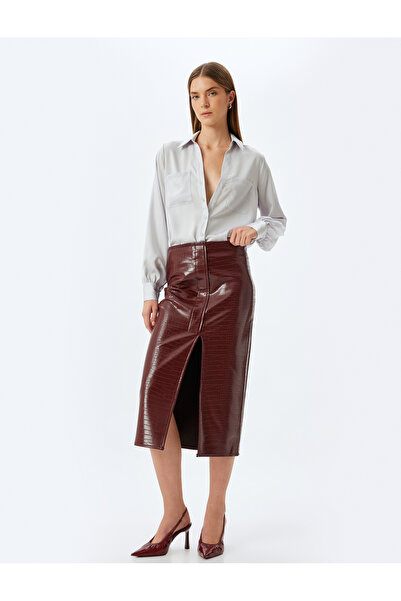 Koton Κλασικό πουκάμισο με πέτο με μακριά μανίκια και τσέπες